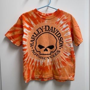 Boys no tag 4T tie dye orange Harley Davidson shirt